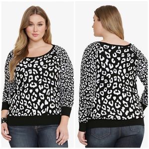 TORRID Black & White Animal Print Sweater 2 or 2x
